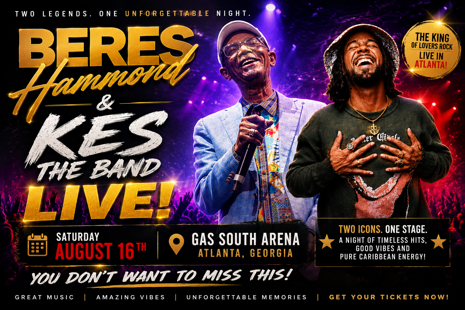 Beres Hammond and Kes The Band Atlanta